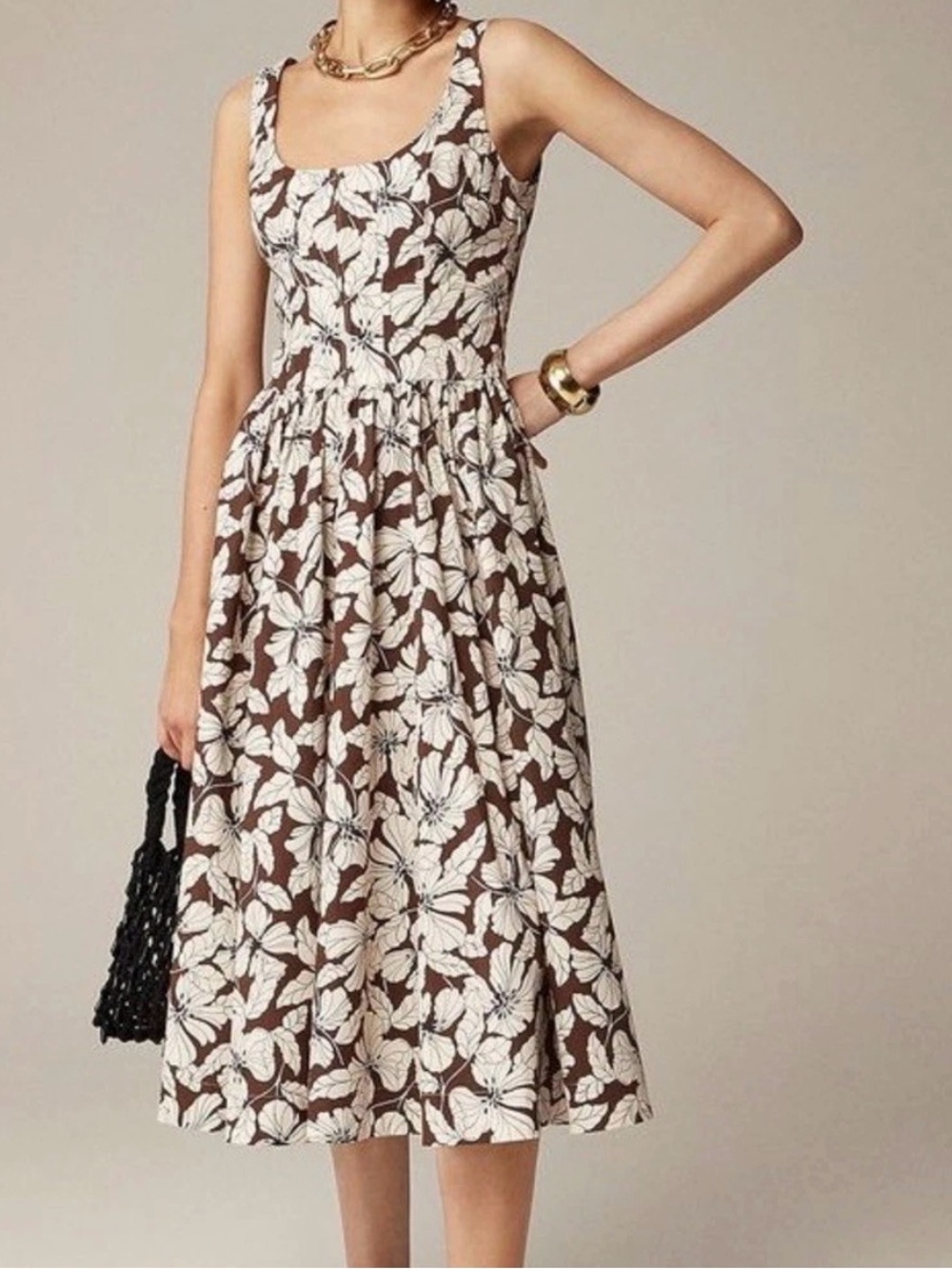 J.Crew Fit-and-Flare Floral Midi Dress